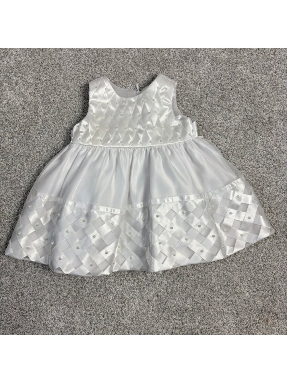 American Princess Dress Girls 6M Wedding Party Special Occasion White Pearl